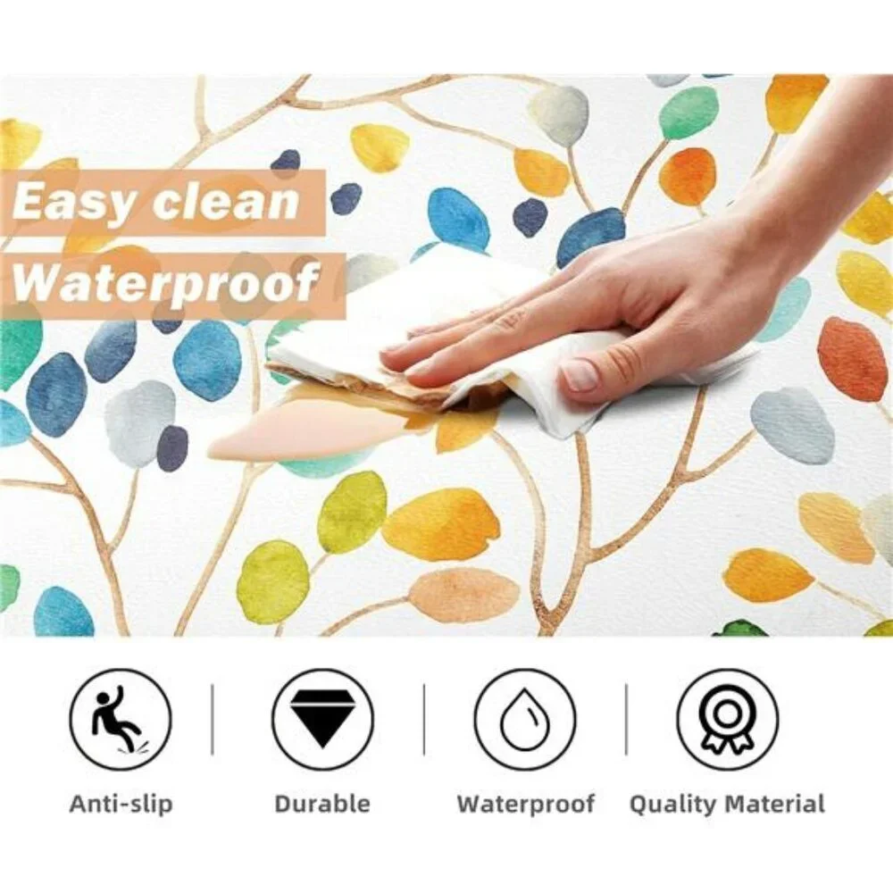 Anti Fatigue Kitchen Mats Set Floral Cushioned Waterproof Non Slip Foam Rugs